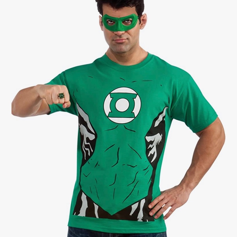 NWT Rubies Costume DC Comics Mens' Green Lantern T-Shirt Green, Size Large